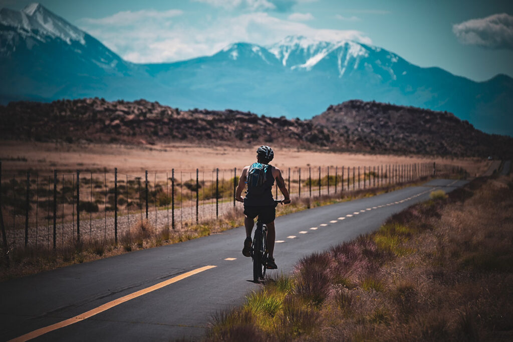 mountain biking in moab, utah near Bar M trailhead