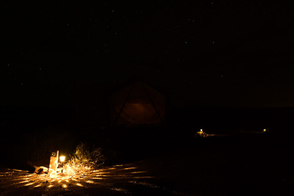 Star gazing at Under the Canvas in Moab, Utah