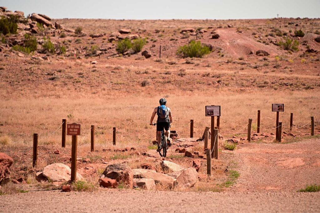 start of Bar M trails in Moab, Utah